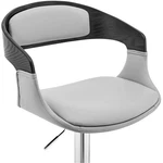 Armen Living Benson 24-33" Modern Faux Leather & Wood Bar Stool Gray/steel New. Price: $187.75.