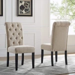 Overstock Roundhill Furniture Leviton Solid Wood Tufted Dining Chair (set Of 2) New. Price: $184.99.