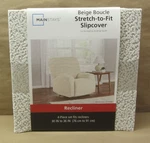 Mainstays Boucle Stretch-to-fit Fabric Recliner Slipcover, 4-PIECE, Beige New. Price: $40.46.
