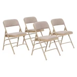 Beige Fabric Seat Stackable Folding Chair (set Of 4) New. Price: $190.09.