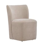 Accent Dining Chair With Castors - Rounded Back Wicker Upholstry New. Price: $392.31.