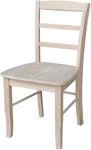Unfinished Set Of 2 Madrid Ladderback Dining Chairs For Rustic Charm New. Price: $239.99.