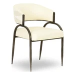 Pemberly Row Cream Vegan Leather And 2-TONE Jacquard Dining Chair New. Price: $348.82.