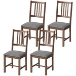 Set Of 4 Dining Chairs, Upholstered Room With Rubberwood Legs New. Price: $183.99.