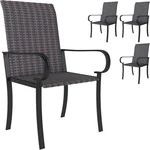 Set Of 4 Outdoor Wicker Dining Chairs, All-weather Rattan Armchairs With Armrest New. Price: $324.99.