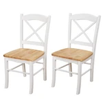 Set Of 2 Tiffany Cross Back Chairs Wood/natural/white - Buylateral New. Price: $103.99.