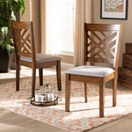 Baxton Studio Caron Walnut Brown Wood Dining Chairs Set Of 2 New. Price: $176.00.