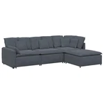 Modular Sofa With Footstool&cushions Velvet Dark Gray Sectional Vidaxl New. Price: $1385.99.