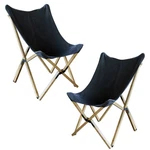 Amerihome BFCBCBLK2PK Canvas And Bamboo Butterfly Chair - Black Piece Set New. Price: $202.53.