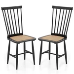 Giantex Windsor Dining Chairs Set Of 2, 21.5" 18.5" 38", Black & Natural New. Price: $120.99.