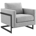 Modway Posse Upholstered Fabric Accent Chair In Black And Light Gray New. Price: $467.99.