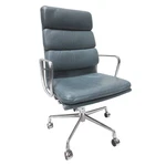 Herman Miller Eames Executive Soft Pad Chair In Light Blue Leather, EA437 Used. Price: $1150.00.