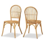 Baxton Studio Wina Modern Bohemian Natural Brown Rattan 2-PIECE Dining Chair Set New. Price: $279.73.