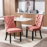 2-PCS High-end Tufted Velvet Upholstered Dining Chair W/wood Legs Nailhead Trim New. Price: $135.99.