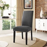 Modway Modern Upholstered Fabric Nailhead Trim Parsons Dining Chair Gray New. Price: $83.00.