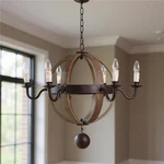 Homeroots 635746 Brown & Black Wood Metal Sphere Light Dimmable Chandelier New. Price: $378.74.