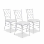 Foh Set Of 3 Acrylic Event Chair With Cushion For Wedding, Banquet, Party. New. Price: $199.00.