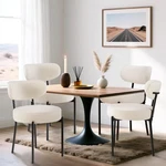 Dining Chairs Set Of 2 Mid Century Modern Curved Backrest Light Beige Dumos Room New. Price: $209.99.