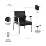 Bush Business Furniture Arrive Waiting Room Guest Chair With Arms Black Vinyl New. Price: $357.99.