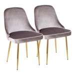 Lumisource Marcel Dining Chair, Gold, Silver Velvet, Set Of DC-MARCLAU-SV2 New. Price: $300.00.