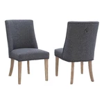 Linon Hale Set Of 2 Dining Chairs Gray Fabric Upholstery With Natural Wood Legs New. Price: $322.89.