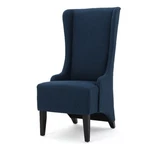 Benjara Becca Dining Chair- High Wingback Brown Birch Wood- Navy Blue Fabric New. Price: $339.99.