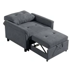 Benjara 36" Convertible Armchair With Padded Seats & Back- Modern- Dark Gray New. Price: $315.99.