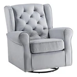 Benjara 35" Accent Swivel Chair- Glider- Tufted Back- Gray New. Price: $668.99.