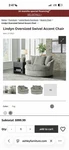 Ashley Furniture Lindyn Oversized Swivel Upholstered Accent Chair Fog Used. Price: $600.00.