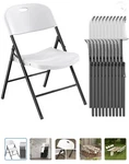 Nazhura Folding Chairs Set Of 4 Heavy Duty White Steel Frame Indoor & Outdoor New. Price: $58.95.