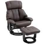 Massaging Faux Leather Recliner Chair And Ottoman Set With Remote Control Brown New. Price: $394.99.
