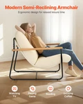 Vevor Accent Chair, Metal Framed With Wooden Armrests, Modern Cozy Upholst New. Price: $120.95.