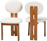 Baxton Studio 2PC Kacela Boucle Fabric And Wood Dining Chair Set Cream/walnut Open. Price: $105.00.