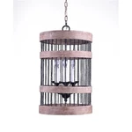 Homeroots 635749 Black & Natural Wood Metal Cylinder Light Dimmable Chand... New. Price: $208.64.