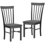 Homcom Farmhouse Wooden Dining Chairs Set Of 2, Black And Gray New. Price: $104.99.