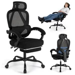 Ergonomic Office Chair High Back Mesh Desk With Retractable Footrest-black New. Price: $169.48.
