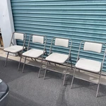 Vintage Set Of 4 Samsonite Folding Chairs With Vinyl Seats Mid Century Used. Price: $99.99.