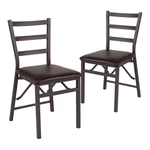 Flash Furniture Hercules Folding Ladder Back Metal Chair Brown (set Of 2) New. Price: $166.74.