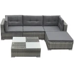 Patio Furniture Set 5 Piece Outdoor Sofa And Table Poly Rattan Gray Vidaxl New. Price: $507.99.