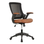 Techni Mobili Mid-back Mesh Task Office Chair With Height Adjustable Arms, Brown New. Price: $224.99.