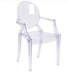 Flash Ghost Dining Chair With Arms - Transparent Crystal Set Of Two Used. Price: $75.00.