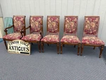 67666 Set Of 5 Ethan Allen Dining Chairs With Floral Upholstery Used. Price: $675.00.