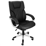 Elama High Back Adjustable Faux Leather Office Chair In Black With Silver Base New. Price: $167.44.