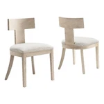 Maklaine Dining Chairs Set Of 2 Natural Heathered Weave Ivory New. Price: $192.77.