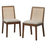 Buylateral Set Of 2 Newington Cane Dining Chair Walnut/beige Open. Price: $88.39.