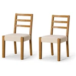 Maven Lane Willow Rustic Dining Chair, Natural W/taupe Linen Fabric, 2PC (used). Price: $60.04.