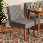 Baxton Studio Alvis Gray Velvet Fabric Tufted Dining Chair New. Price: $268.00.