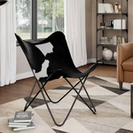 Modern Butterfly Chair Genuine Cowhide Leather Black White Accent Seating Usa New. Price: $230.46.