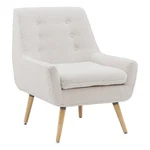 Linon Trelis Upholstered Tufted Accent Chair Natural Wood Legs Cream Sherpa New. Price: $248.11.