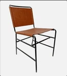 Ward Sling Dining Chair Caramel Faux Brown Leather Black Metal Frame - Threshold New. Price: $25.00.